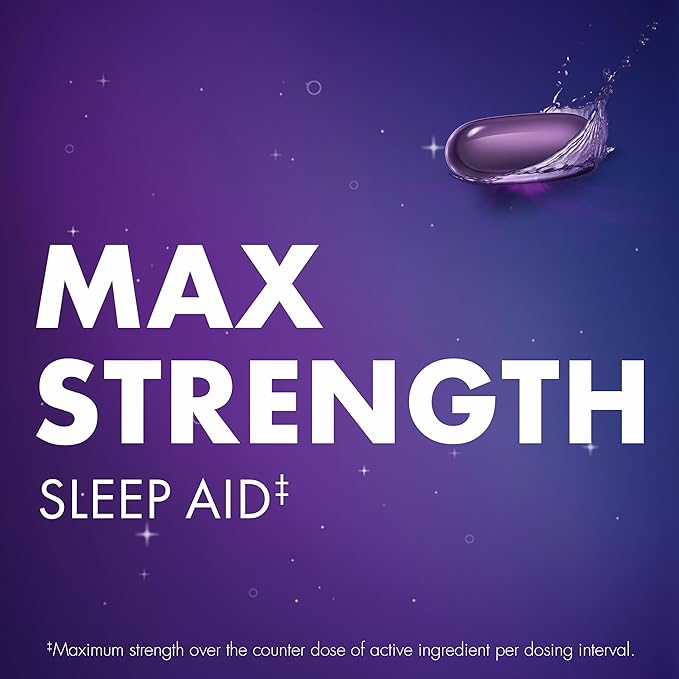 ZzzQuil LiquiCap Sleep Aid, Diphenhydramine 25mg HCl, Sleep Aids for Adults, Nighttime Sleep Aid, 72 LiquiCaps