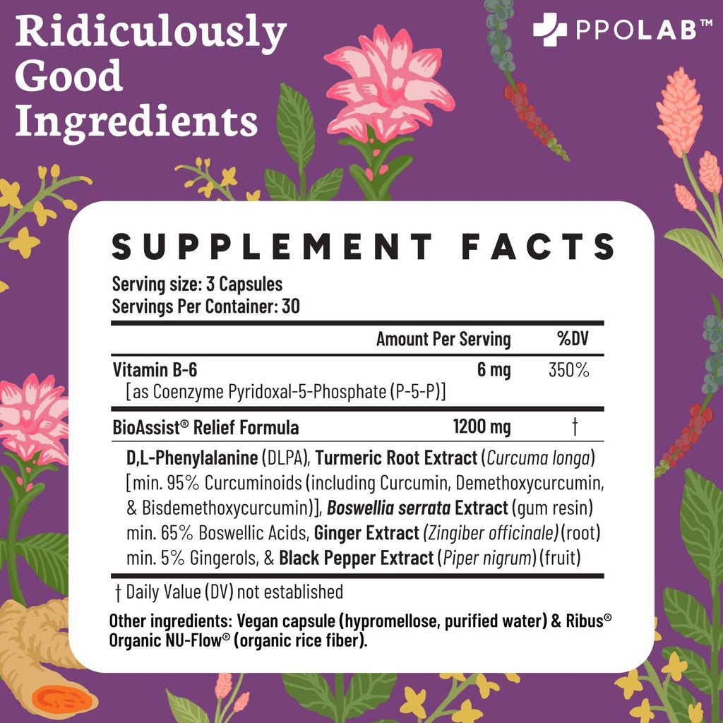 Relieve-fx™ DLPA Boswellia Turmeric and Ginger Supplement for Mood, Detox, Digestion, Inflammation & Joint Support, Gingerols, Boswellic Acid, Curcumin with Black Pepper, Clean Certified® 90 Count