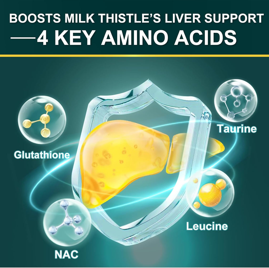 Milk Thistle Supplement for Liver Cleanse Detox & Repair, Liver Supplement with 450 mg Milk Thistle Extract (80% Silymarin) for Liver Support and Health, GMO-Free, 120 Veggie Capsules (60 Day-Supply)