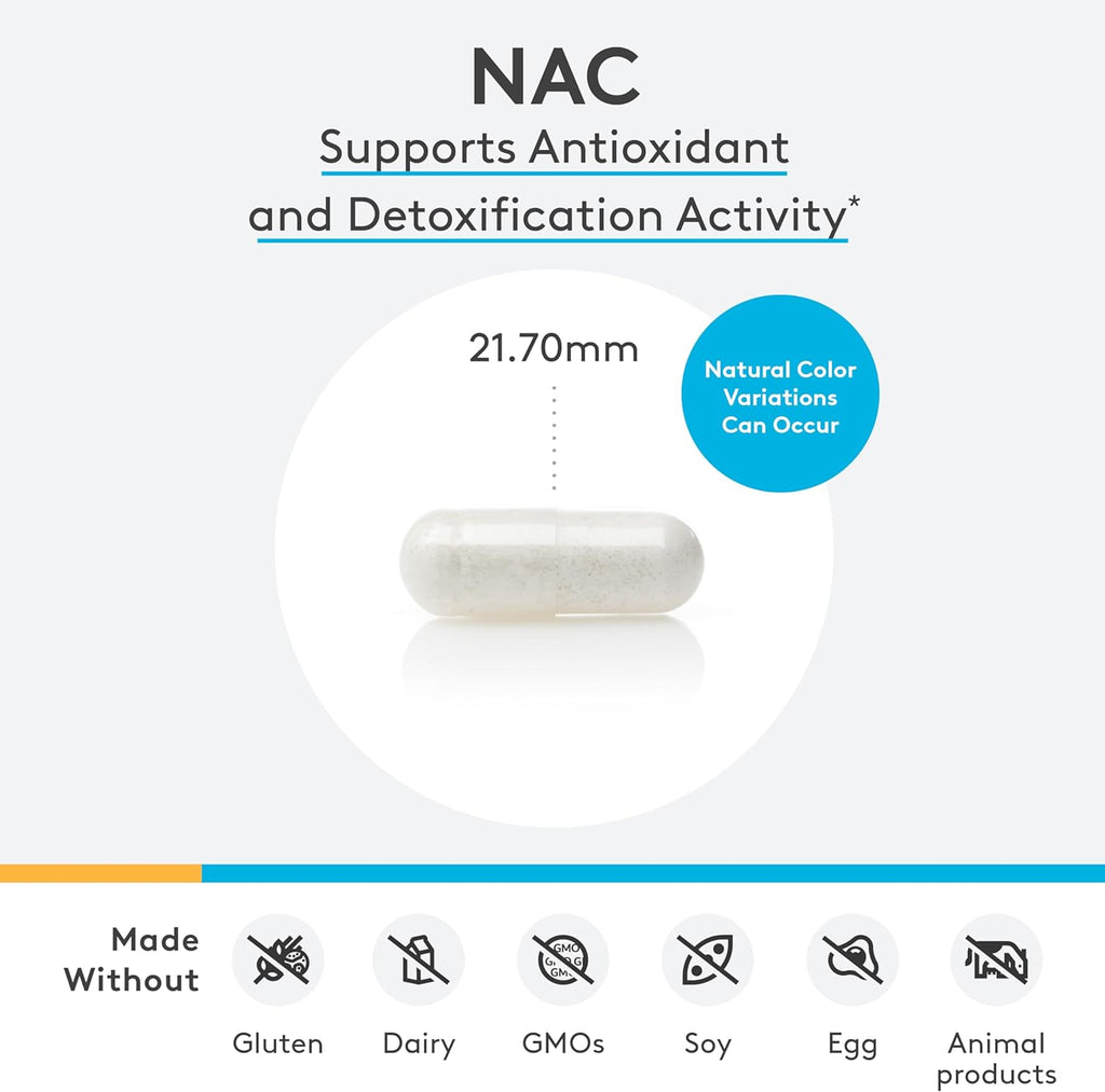 XYMOGEN NAC N-Acetyl-Cysteine 600mg - Cardiovascular, Antioxidant, Liver Detox + Immune Support Supplement - Supports Glutathione Synthesis - Non-GMO NAC Supplement (120 Capsules)