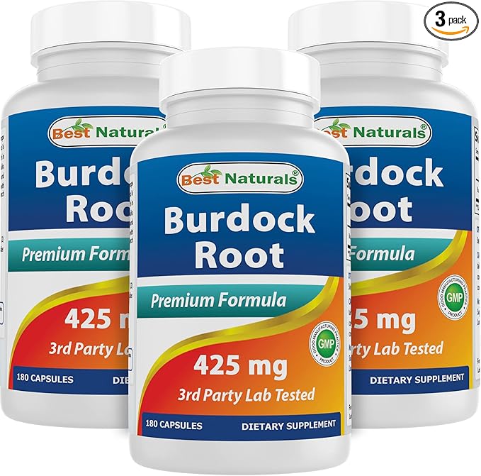 Best Naturals Burdock Root 425 mg 180 Capsules (180 Count (Pack of 3))