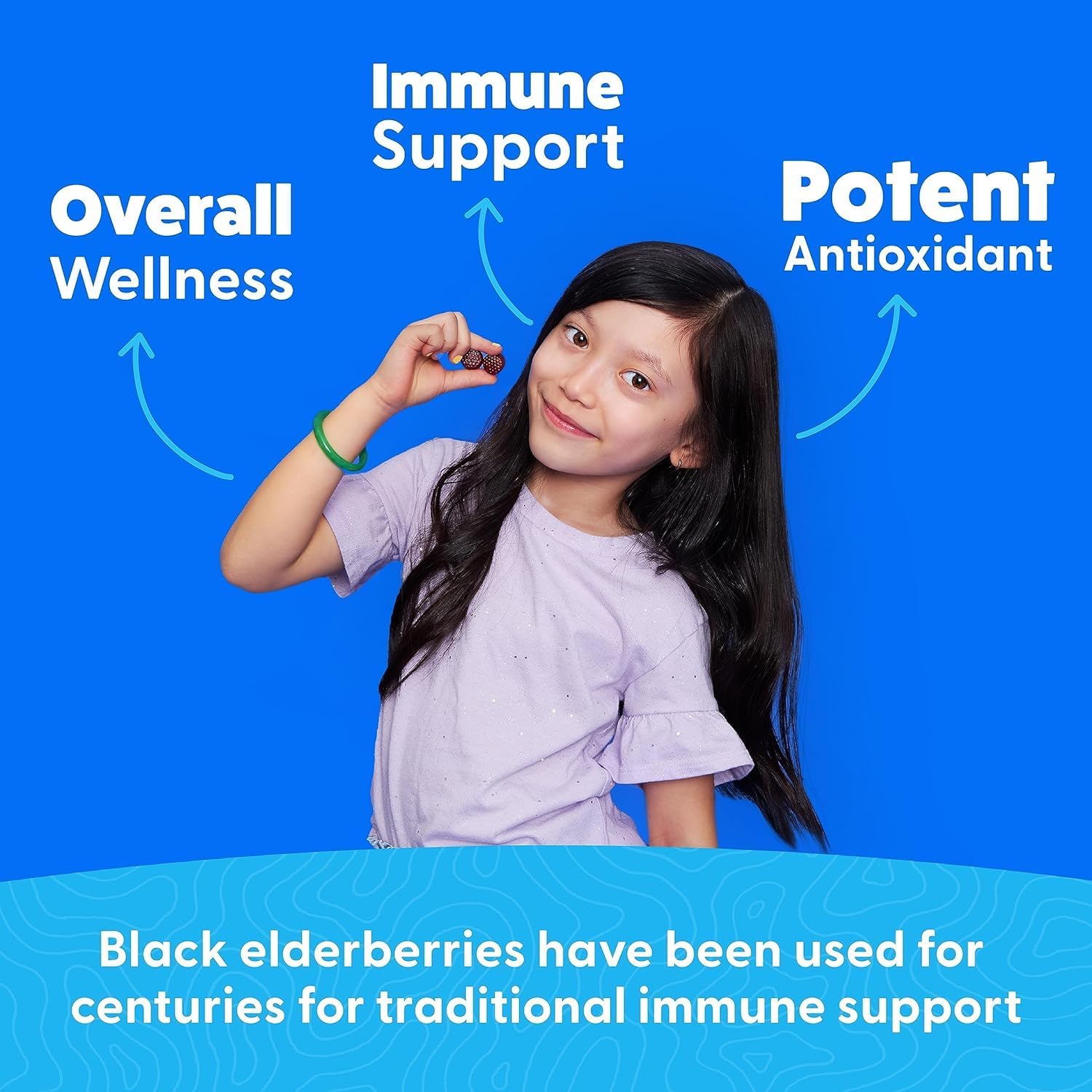 Feel Great Kids Elderberry Gummies with Zinc and Vitamin C | Immune Support Sambucus Elderberry | Berry Flavored Vegan Kids Multivitamins | 60 Day Supply
