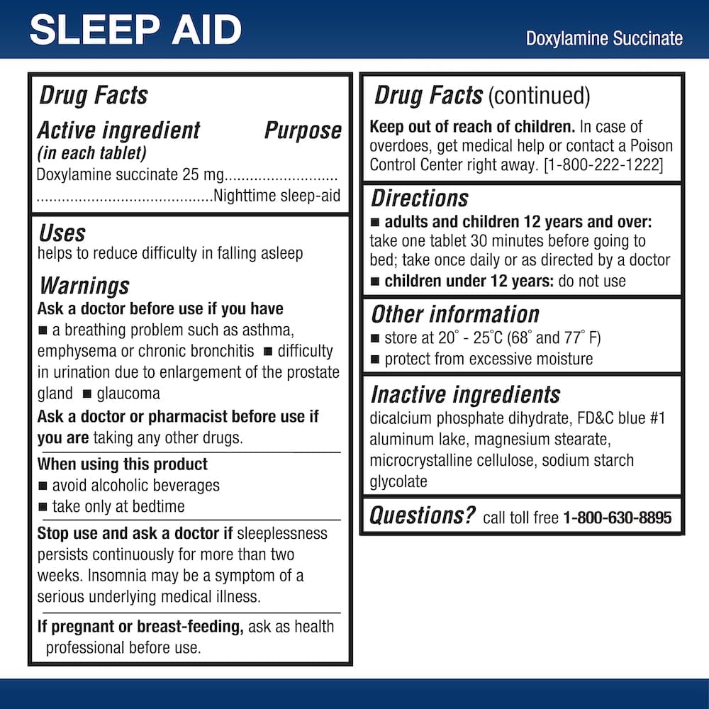 Puregen Labs Doxylamine Succinate 25mg | Nighttime Sleep Aid | Safe & Effective | Non-Habit Forming Sleep Aid | Made in USA | 225 Tablets