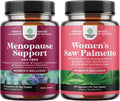 Bundle of Menopause Supplement for Women Soy Free Hormone Balance Capsules with Dong Quai Chaste Berry Black Cohosh Root and Saw Palmetto 500mg DHT Blocker Hair Vitamins with Maca Root Biotin