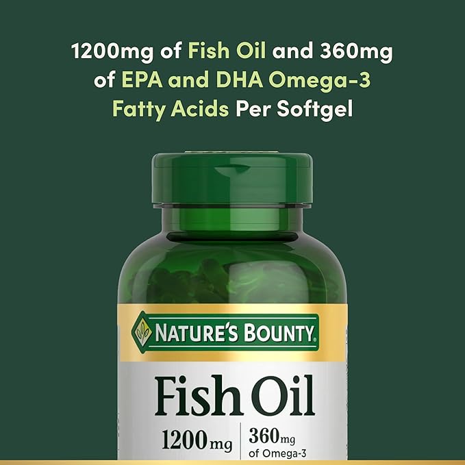 Nature's Bounty Fish Oil Omega 3 Supplements - Supports Heart Health, 1200 Mg Fish Oil, Omega-3, 200 Softgels (Pack of 3)