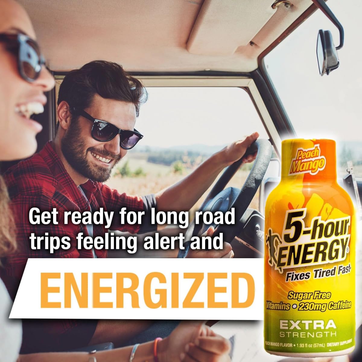 5-hour ENERGY Extra Strength Energy Shot, Peach Mango Flavor, Zero Calories & Sugar-Free 230 mg Caffeinated Shot, Amino Acids & B Vitamins, Dietary Supplements, 1.93 oz., 30 Count