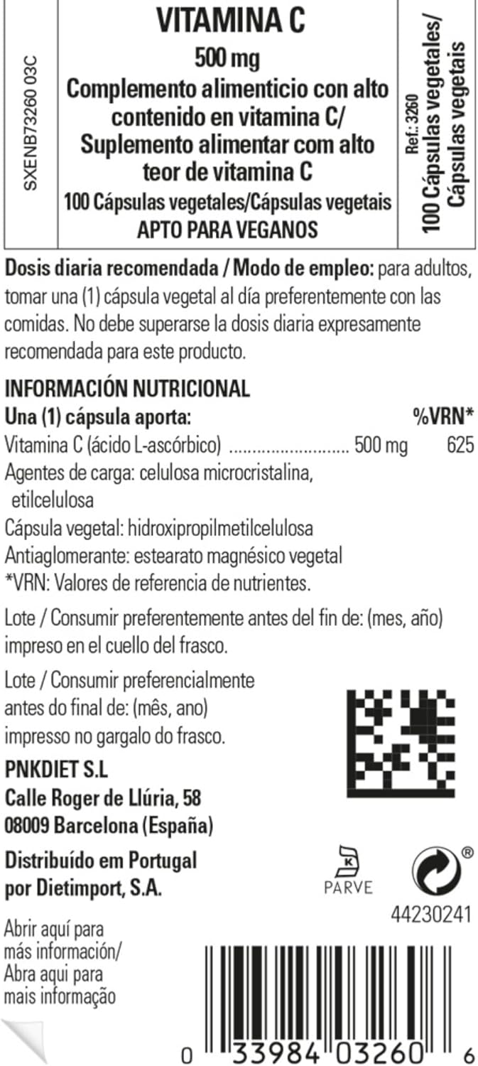 Solgar Vitamin C 500 mg, 100 Vegetable Capsules - Antioxidant & Immune Support - Overall Health - Supports Healthy Skin & Joints - Non GMO, Vegan, Gluten Free, Kosher - 100 Servings