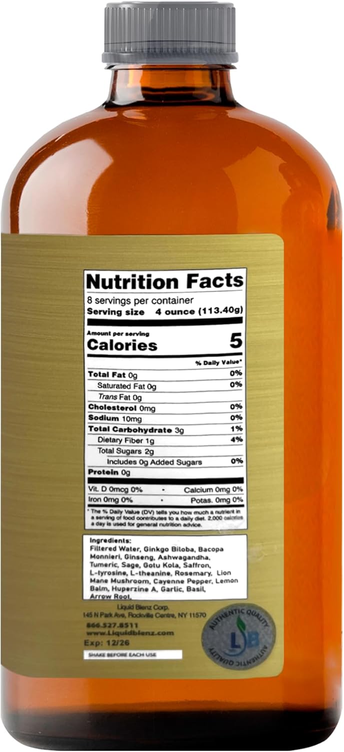 Good Brain Tonic | Herbal Supplement for Memory & Focus | Natural Cognitive Support | 32 fl oz