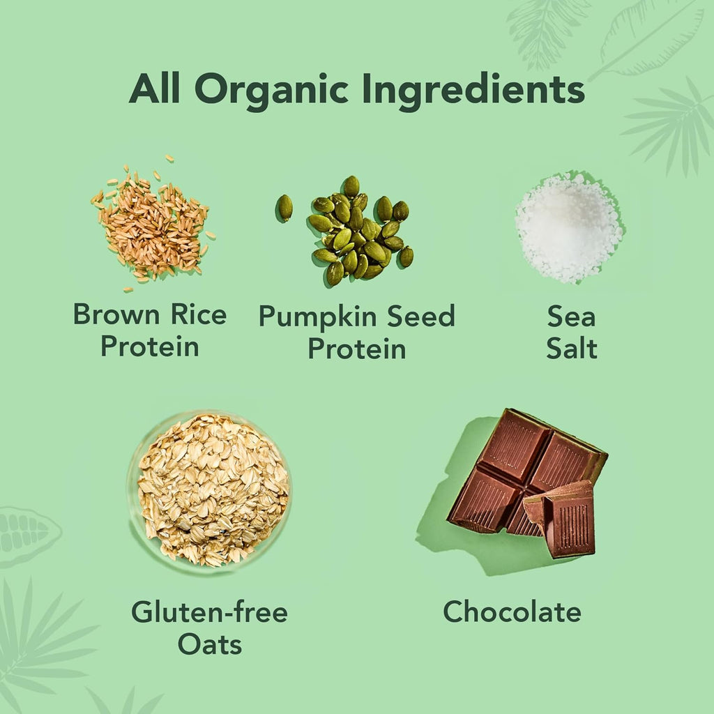 ALOHA Organic Plant Based Protein Bars - Oatmeal Chocolate Chip - 12 Count, 1.9oz Bars - Vegan Snacks, Low Sugar, Gluten-Free, Low Carb, Paleo, Non-GMO, Stevia-Free, No Sugar Alcohols