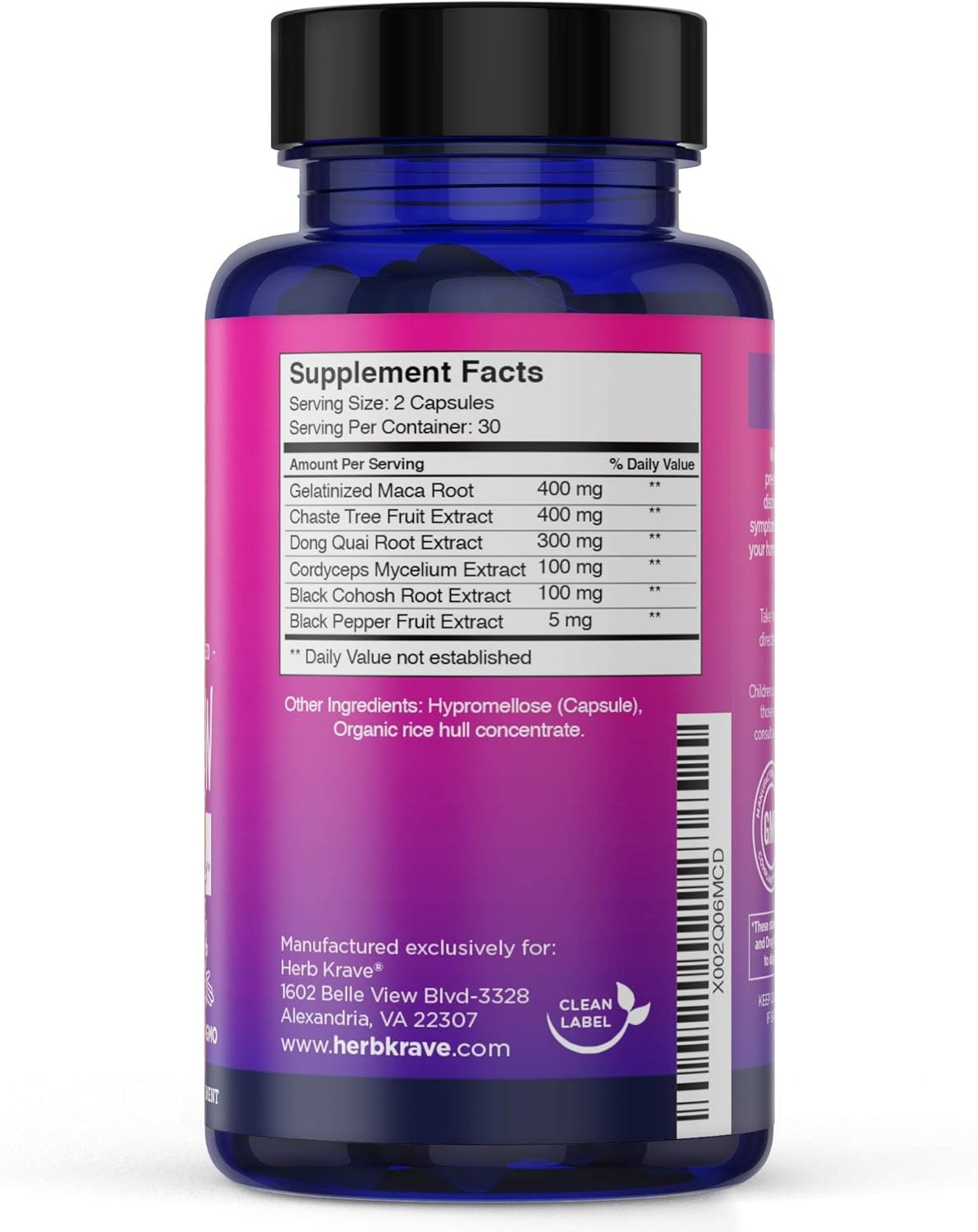 Flow and Glow Natural Hormone Balance for Women - PMS & Menopause Relief for Cramps, Mood Swings & Night Sweats with Donq Quai & Black Cohosh for Menopause - 60 Vegan Capsules (1 Pack)