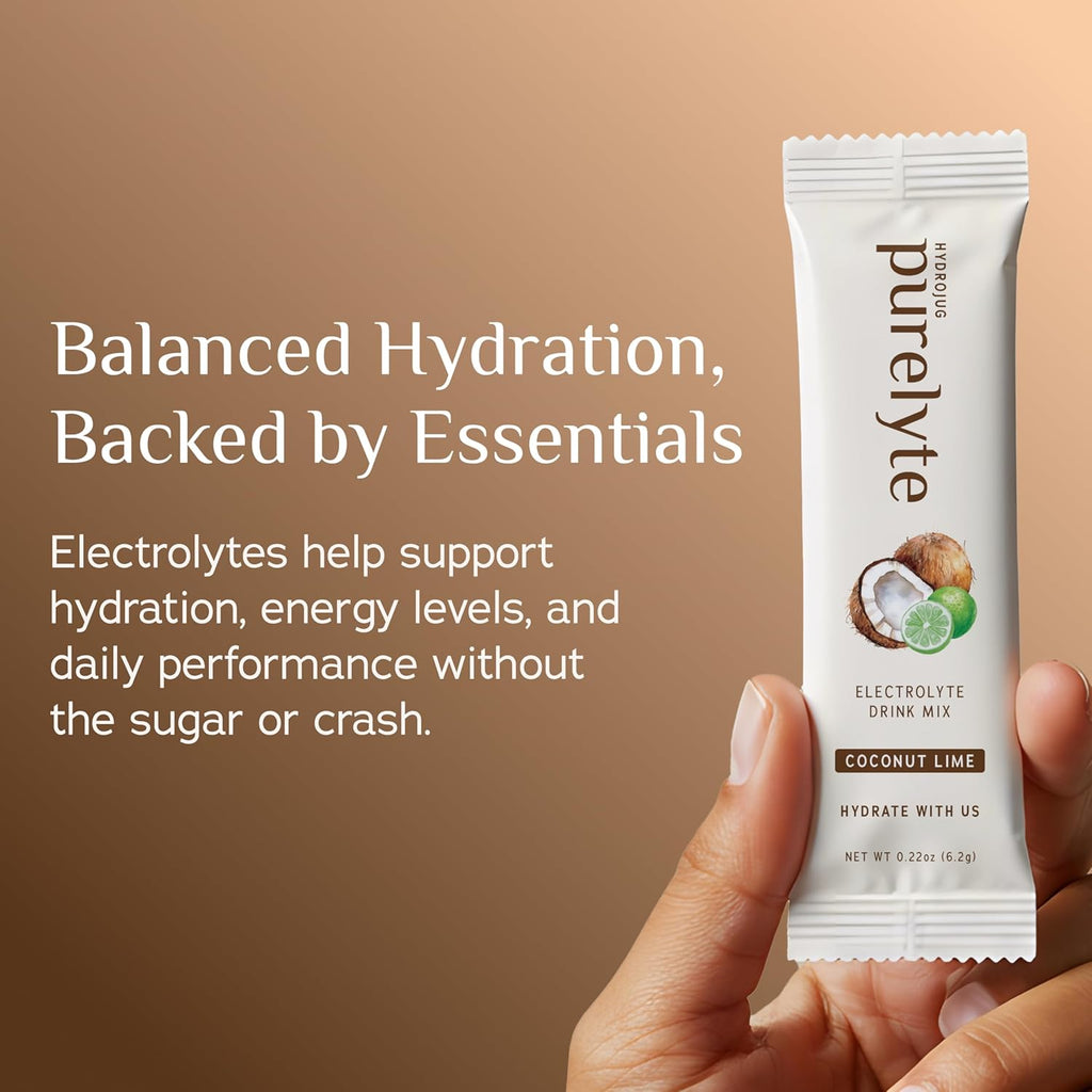 Electrolyte Drink Mix – Sugar-Free Hydration Powder Packets – Clean Electrolytes with Trace Minerals – Keto, Vegan, Gluten-Free – No Artificial Sweeteners – 30 Sticks – Coconut Lime