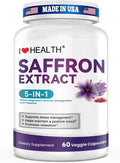 Saffron Mood Support Supplement – 0.3% Safranal with Ashwagandha & L-Theanine for Stress Relief, Calm Mood & Emotional Balance – Made in USA – 60 Capsules
