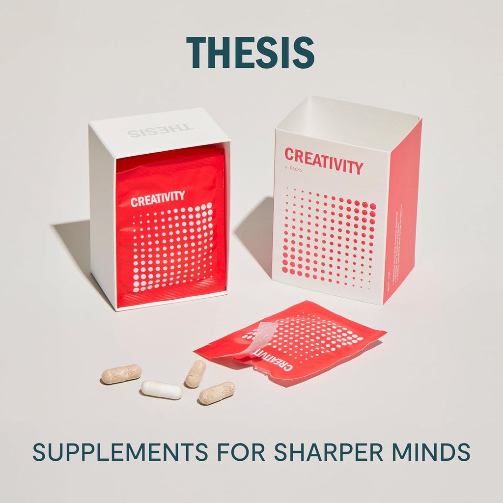 Thesis Creativity - Nootropic Brain Support Supplement - Supports Learning & Memory, Verbal Fluency, and More - Ashwagandha, Agmatine, L-Theanine & More - 1 Month Supply (24 Servings)