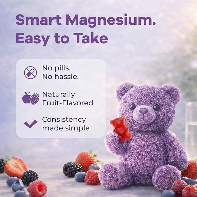 Magnesium Gummies for Stress & Sleep - 300mg Magnesium Complex with Glycinate, Citrate, Malate & Taurate - Supports Relaxation, Muscle & Heart Health - Vegan, Sugar-Free, Non-GMO - 180 Gummies