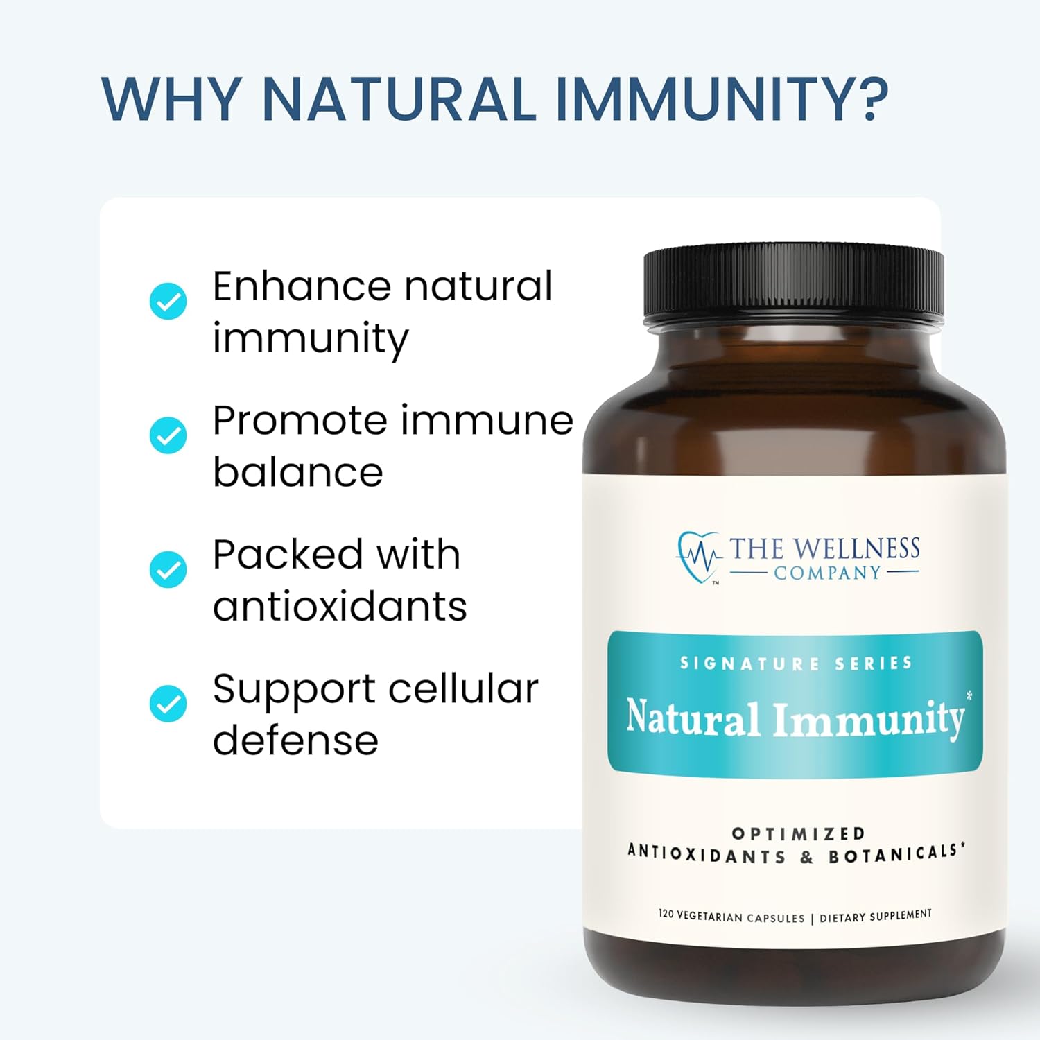 Natural Immunity - Botanical Immune Boost, Targeted Nutrients, T-Cell Support - Oregano, Reishi, Zinc, Vitamin C, Quercetin | 120 (2 Month Supply)