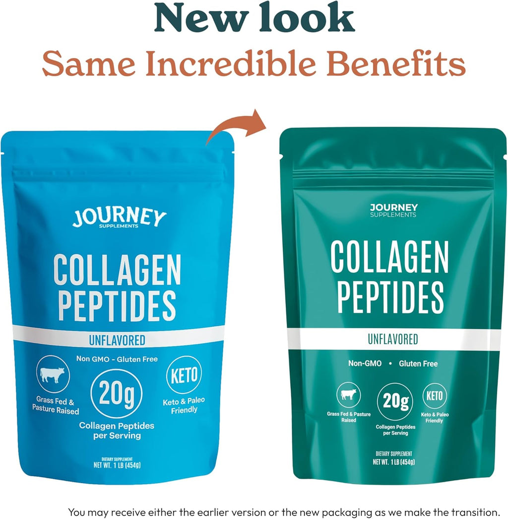Collagen Peptides Powder, Unflavored, 1 lb – Supports Hair, Skin, Nail, Bone & Joint Health – Hydrolyzed, Grass-Fed, Gluten-Free, Keto-Friendly, Zero Sugar Protein Supplement.