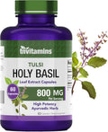 Holy Basil Capsules (800mg - 60 Capsules) | Holy Basil Tulsi Supplement | May Promote Stress & Frustration Relief* | Tulsi Holy Basil Leaf Extract | Made in The USA, Non-GMO!