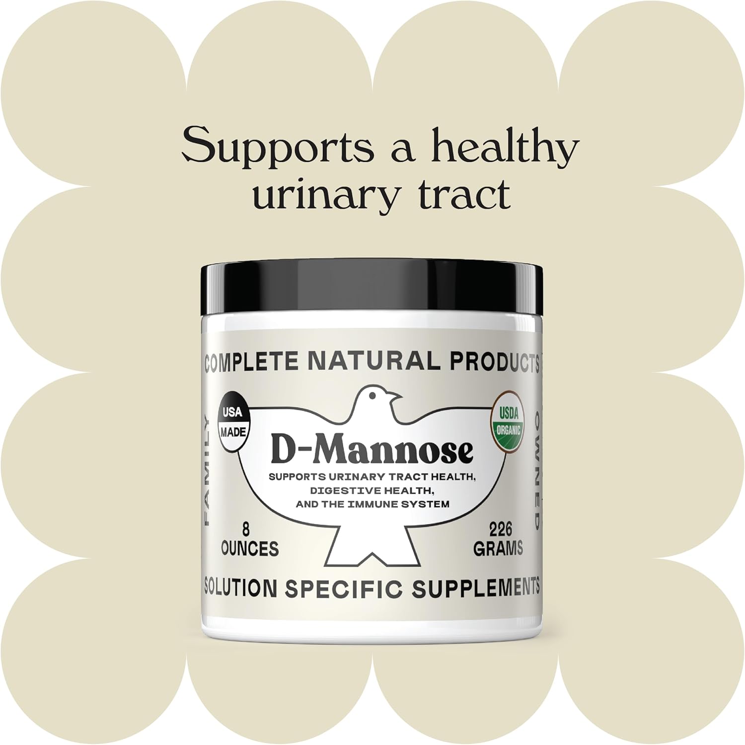 Complete Natural Products Organic D-Mannose Powder - 2000mg (2 Grams) - Non-GMO - Vegan Friendly - Urinary Tract Flush & Treatment - Bladder Cleanse & Urinary Tract Health Supplement