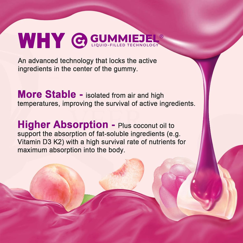 Sugar Free Calcium Citrate Gummies for Women & Men 1000mg, Vitamin D3 K2, Magnesium, Zinc, Boron, Manganese, Copper, Ultimate Absorption Calcium Supplements for Bone, Muscle & Immune - Vegan, 60 Count