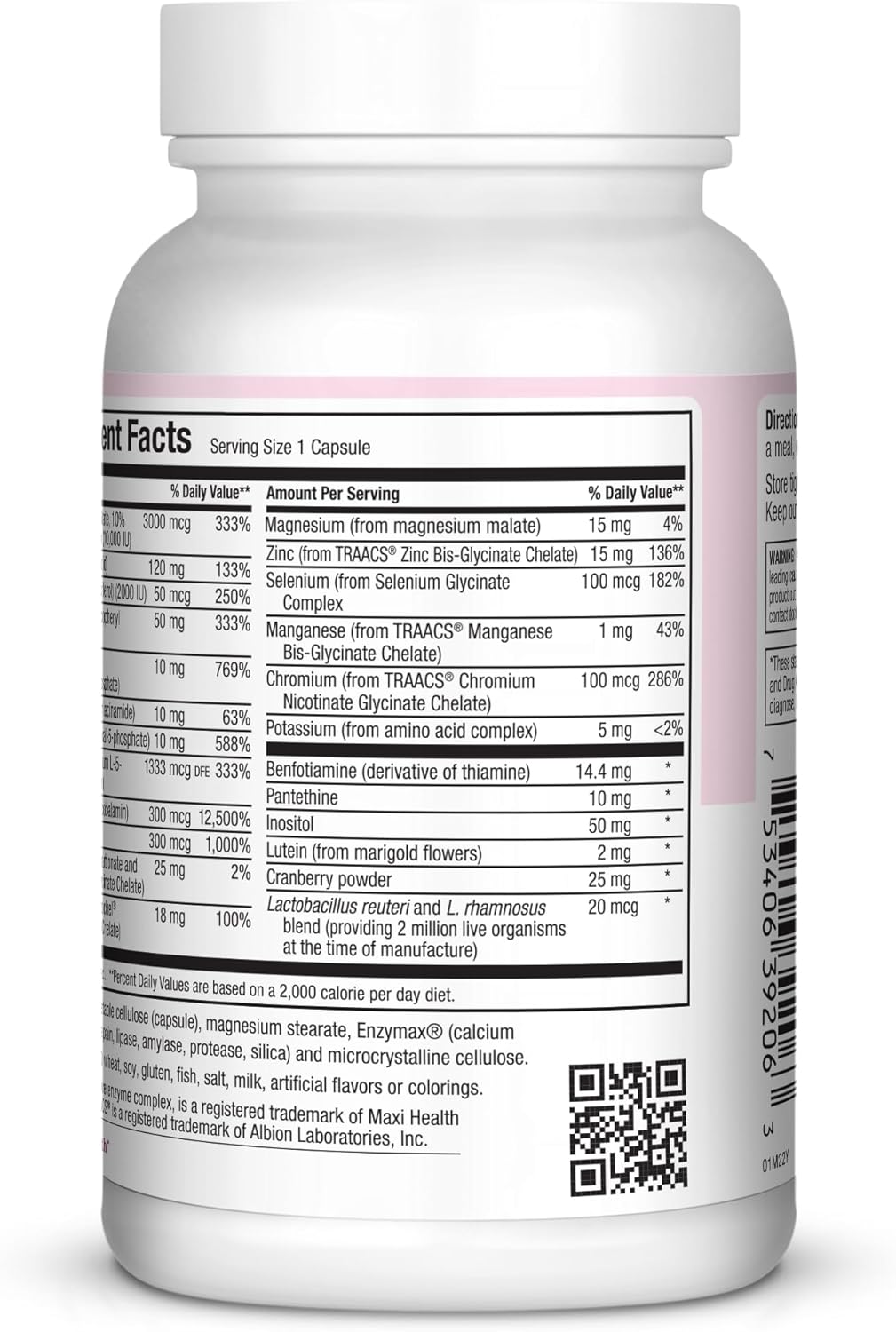 Womens Multivitamin – Essential Multivitamin for Women Supplement with Vitamins A B C D E Calcium Zinc Biotin & More – Daily Multi Vitamins and Multiminerals for Gut Support - Kosher (60 Capsules)