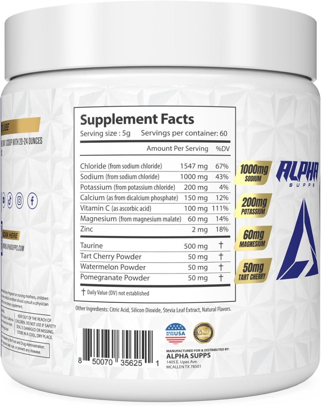 Alpha Lytes - Electrolyte Powder Daily Hydration Drink Mix - Sugar-Free, Zero Calorie Instant Formula with Trace Minerals and Antioxidants (60 Servings, Salted Lemon Lime)