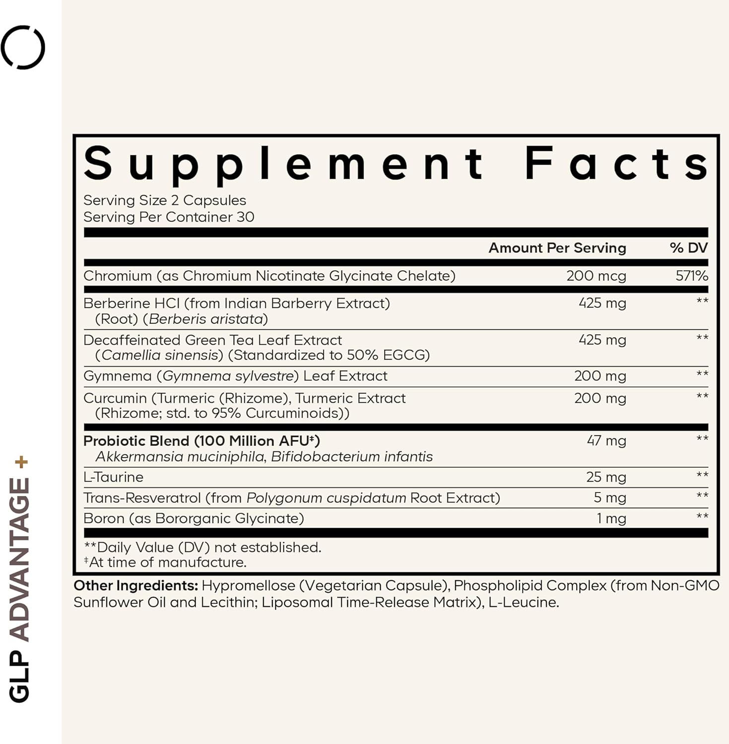 Codeage GLP-Advantage+ Supplement - Metabolic & GLP-1 Activity Support - Chromium, Berberine, Green Tea, Gymnema, Curcumin, Taurine, Resveratrol - Weight Management & Gut Health, Non-GMO - 60 Capsules