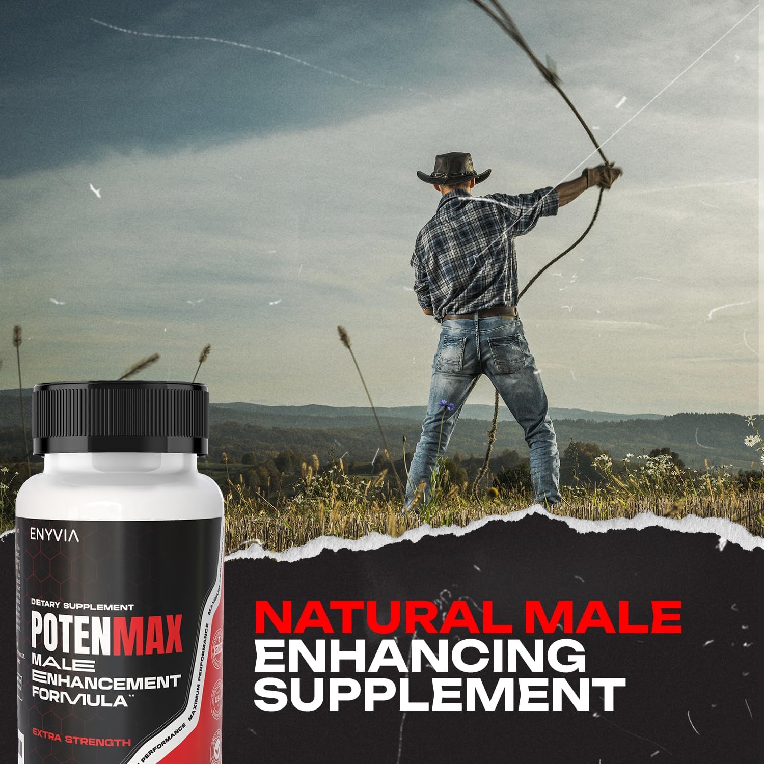 Male Supplements for Men, Male Support Formula for Performance, Stamina and Endurance with Oyster Extract, Tongkat Ali, Tribulus, Maca, L-Arginine, 1-Month Supply 60 Tablets