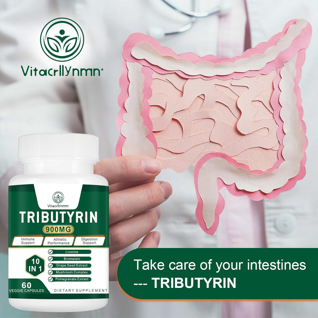 Tributyrin Supplement - Butyrate Precursor for Gut Barrier Support, Leaky Gut Support, Digestion 60 Count