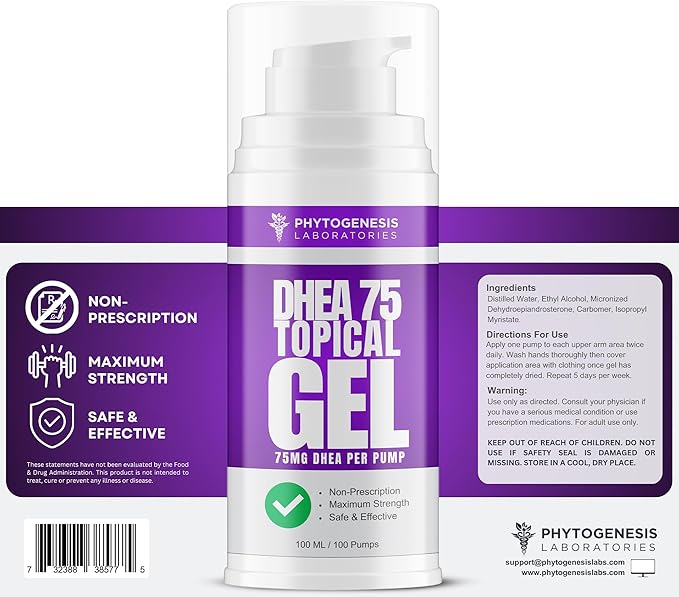 DHEA 75 – 75mg DHEA Per Pump – Promotes Healthy Aging, Healthy Mood, Immune Support, Balanced Levels and Overall Health – One Month Supply (1)