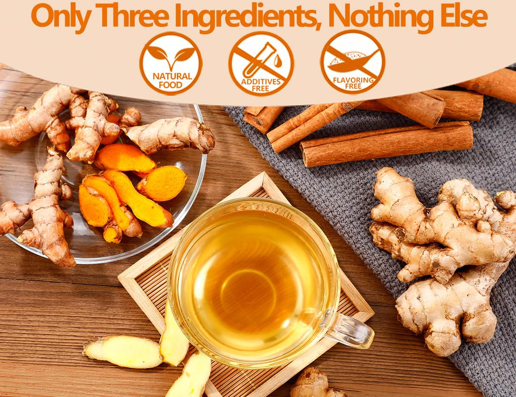 120 Premium Turmeric, Ginger, Cinnamon Blend Tea Bags, 100% Natural & No Additives & Caffeine Free.