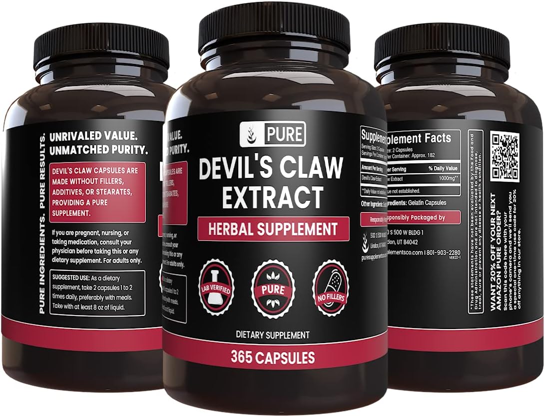 Pure Original Ingredients Devil's Claw (365 Capsules) No Magnesium Or Rice Fillers, Always Pure, Lab Verified