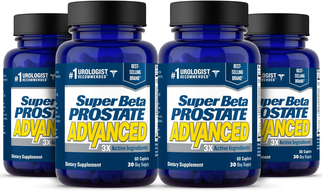 Advanced – Promote Sleep, Support Bladder Emptying. Prostate Support Supplement for Men's Health with Beta Sitosterol, not Saw Palmetto. (240 Caplets, 4-Pack)