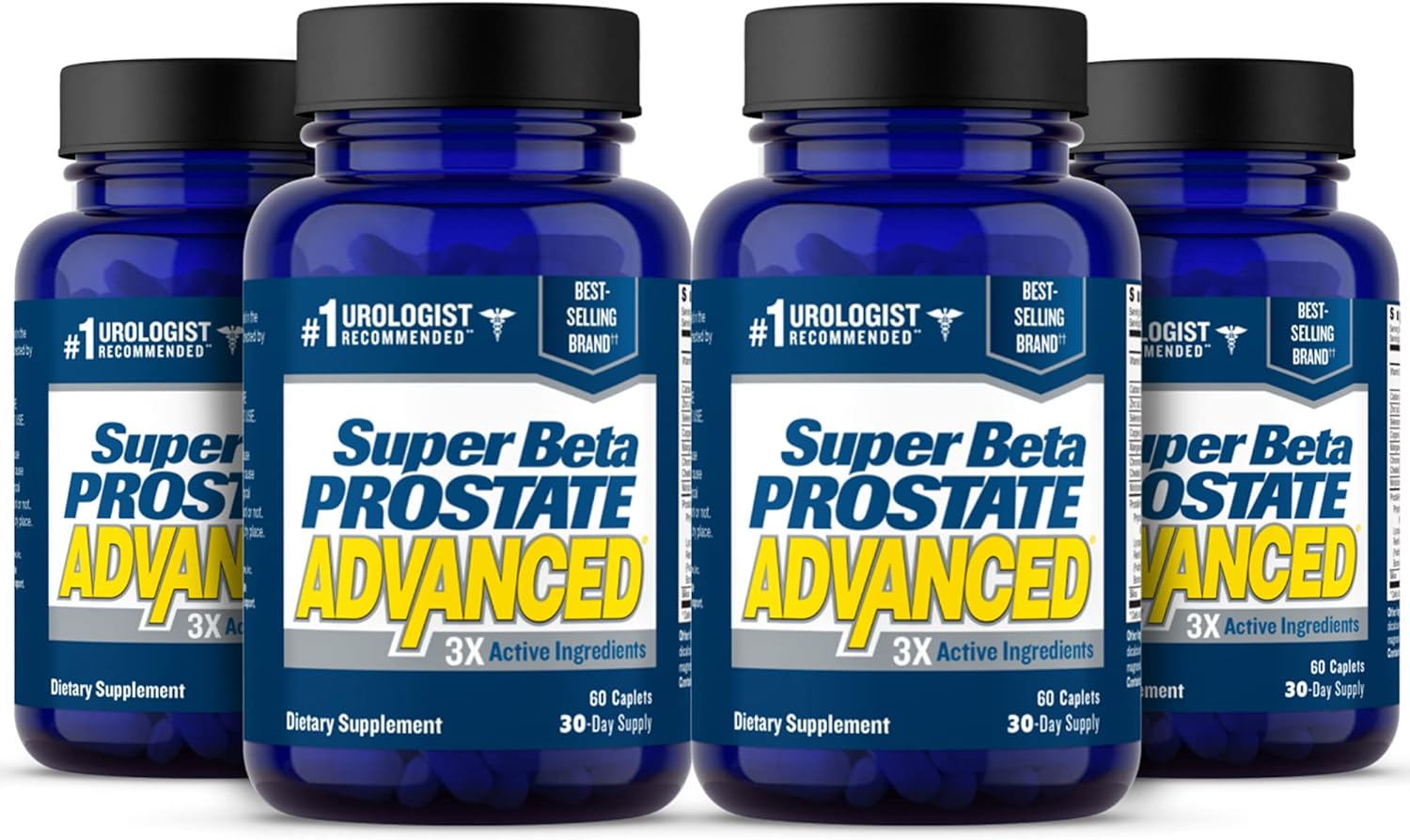 Advanced – Promote Sleep, Support Bladder Emptying. Prostate Support Supplement for Men's Health with Beta Sitosterol, not Saw Palmetto. (240 Caplets, 4-Pack)
