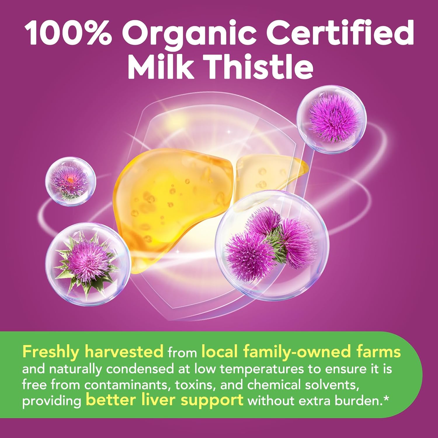 Organic Milk Thistle, 9000 mg Equivalent, 30X Concentrated Seed Extract, 80% Silymarin, Liver Support Cleanse Detox, Fatty Liver Supplements, Non-GMO, No Gluten & Soy, 90 Veggie Caps, 3 Month Supply