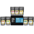 Tiesta Tea - Single Origin Tea Sampler Dry Flight Set, Loose Leaf, High to Low Caffeine, Makes Hot & Iced, Assorted Brew Sets with Green, White, Black & Oolong, 7 Resealable Sample Pouches