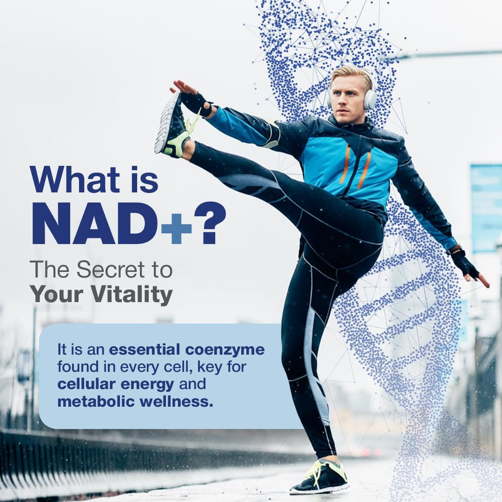 NAD+ Supplement 1000 mg High Absorption – Supports Energy, Cellular Health, Brain Function, and Healthy Aging – Pure NAD Formula with 60 Capsules