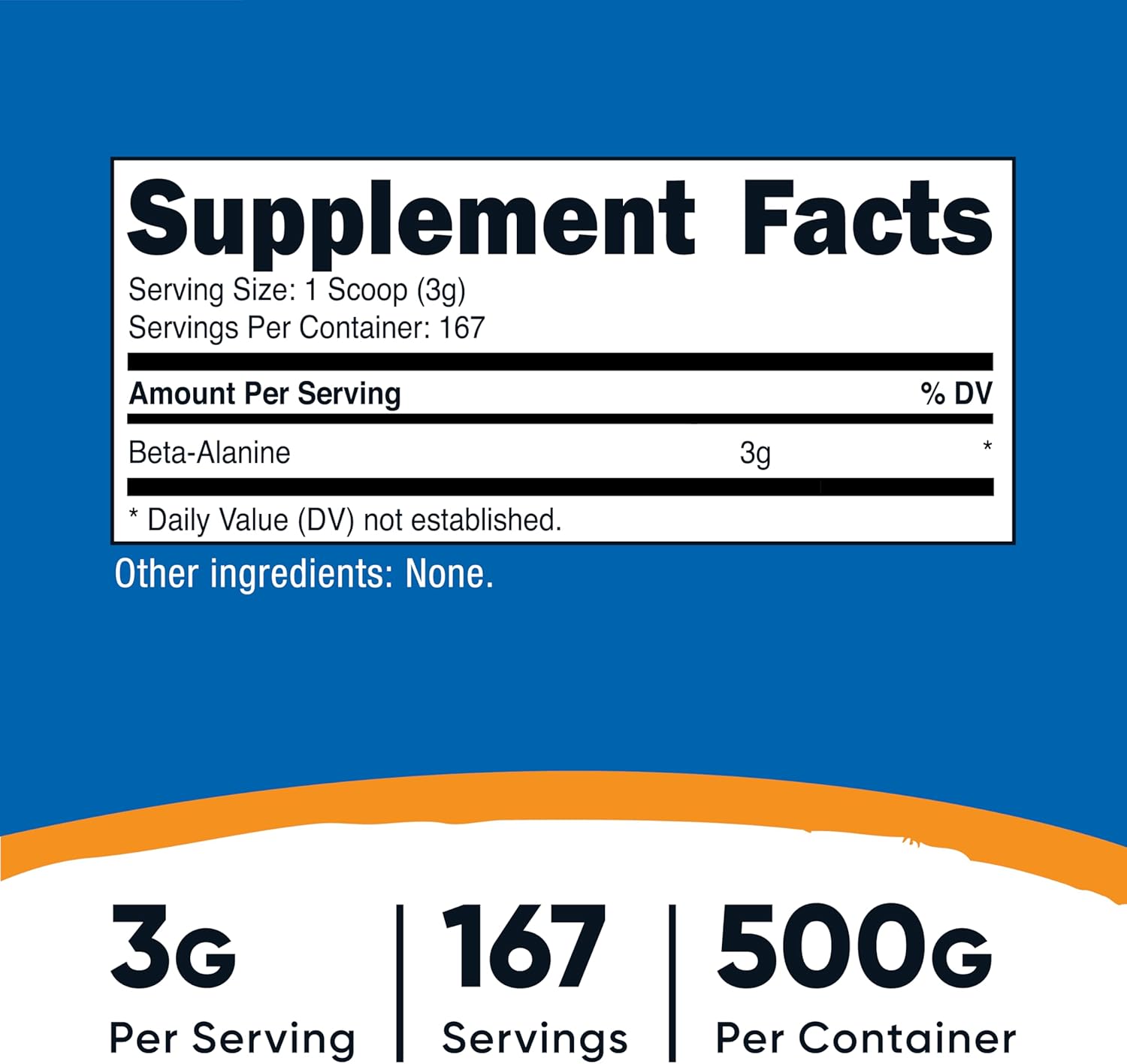 Nutricost Beta Alanine Powder 500 Grams (1.1lbs) - Pure Beta Alanine, Gluten Free & Non-GMO