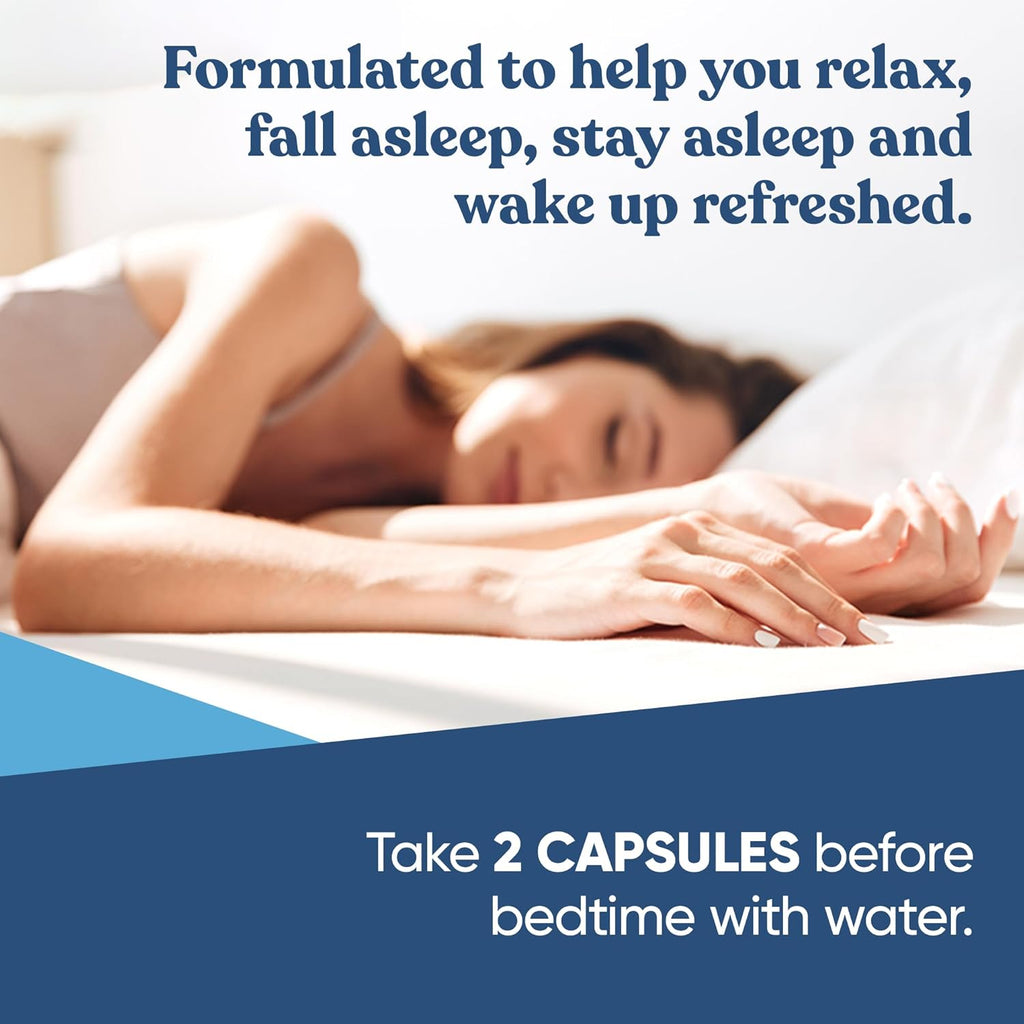 Serenity Sleep Natural Sleep Aid – Potent Blend of Magnesium, Valerian Root and Melatonin – Natural Sleep Aid – Non-Habit-Forming Way to Relax and Get a Good Night’s Sleep – 60 Vegan Soft Caps