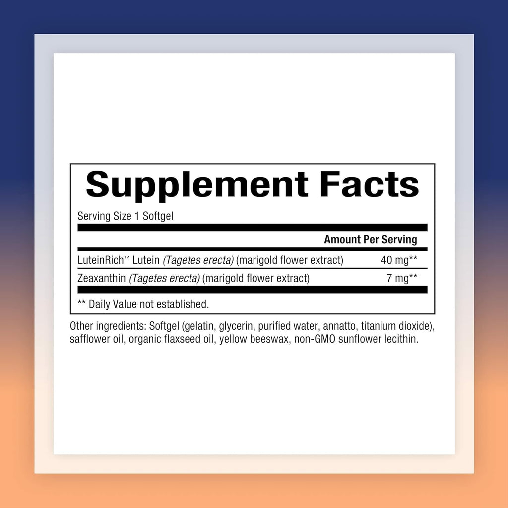 Natural Factors, Lutein 40 mg, Antioxidant Support for Healthy Eyes and Skin with Zeaxanthin, 60 Softgels