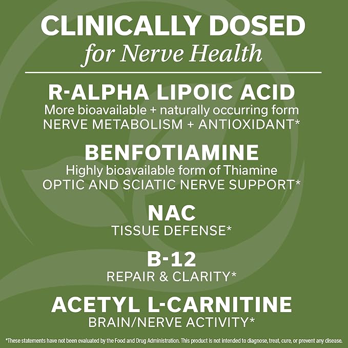 Nerve Control – Alpha Lipoic Acid (ALA) & B Vitamin Complex (1 Month Supply) to Support Healthy Nerve Function and Comfort in Hands & Feet