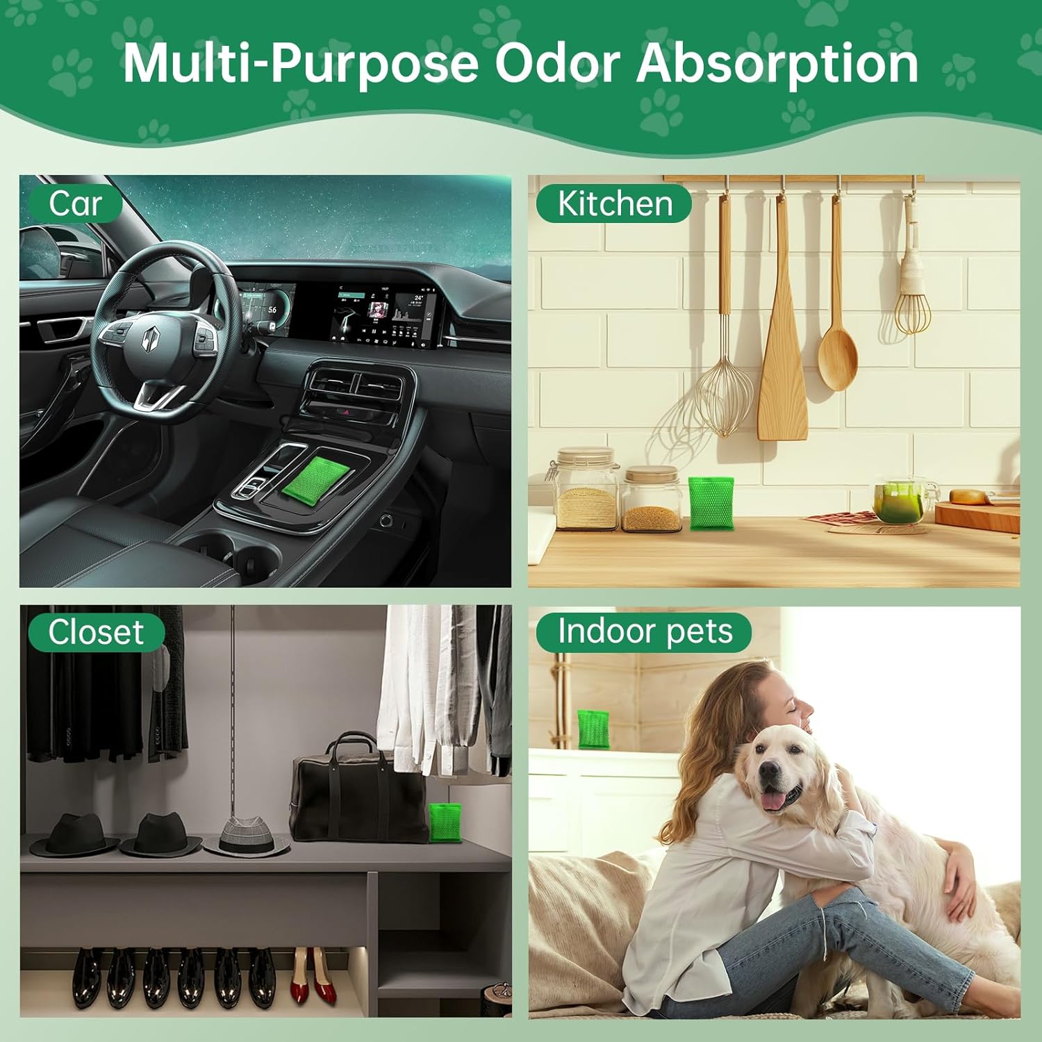 Aoketch Nano Mineral Crystal Activated Charcoal Bags Odor Absorber Activated Air Purifying Bags Natural absorber for shoes car refrigerator (12 packs/55 grams)
