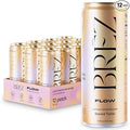 BRĒZ FLOW Lion’s Mane Mushroom Drink 12 Pack, Lemon Elderflower, Supports Mood & Focus, Non-Alcoholic Sparkling Adaptogen Drink, Functional Mushrooms, Feel Clear, Calm & Refreshed- 12 Fl oz Cans