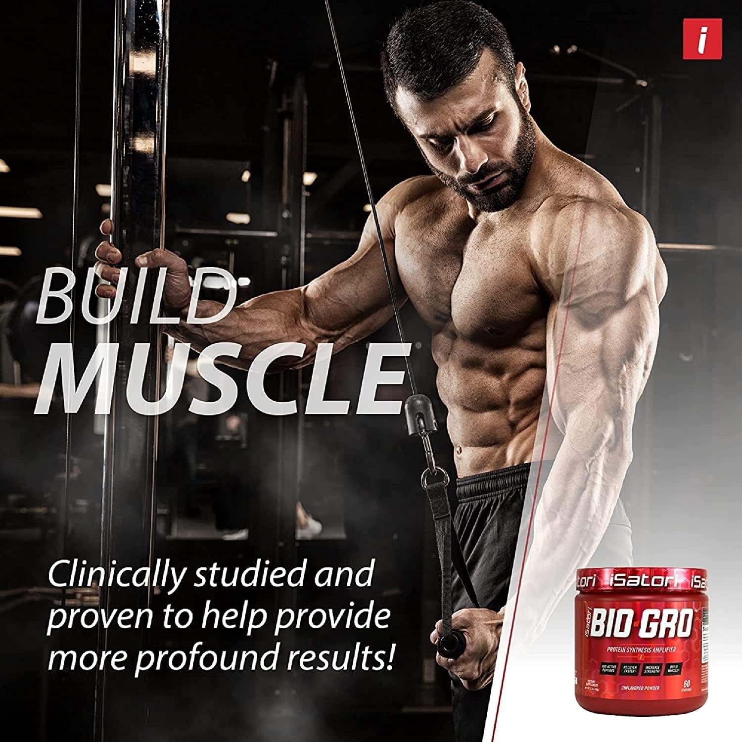 iSatori BIO-GRO Protein Synthesis Amplifier, for Muscle Recovery & Growth, Enhanced Stimulant Free Pre-Workout & Colostrum Supplement with Bio-Active Peptides- Unflavored (120 Servings)