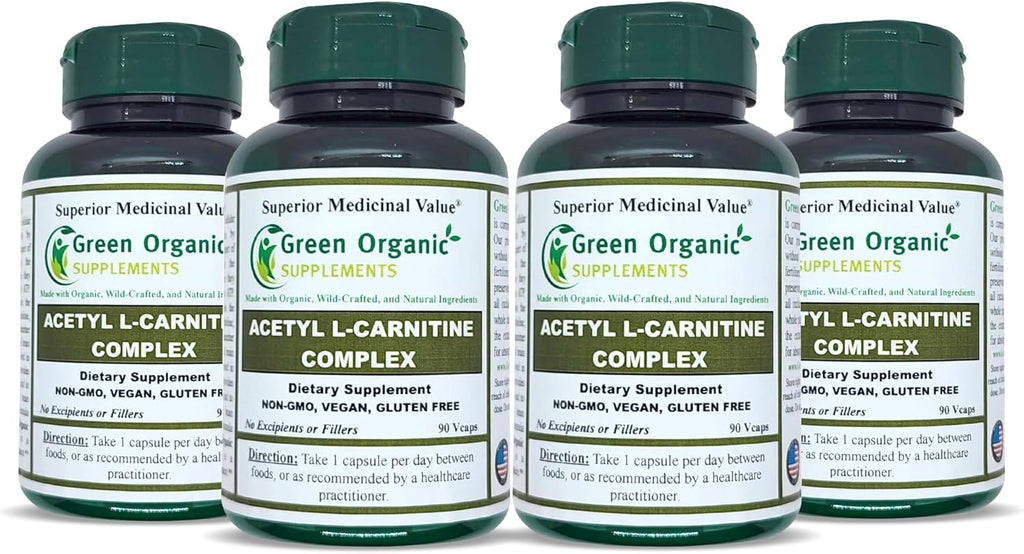 Acetyl L-Carnitine, Carnitine, ALC, High Absorbable, Non-GMO, Gluten-Free (Pack of 4)