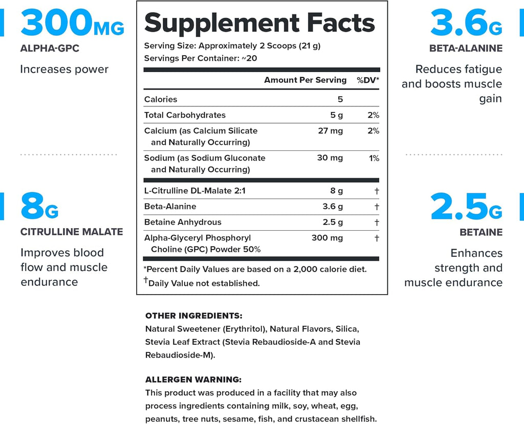 LEGION Pulse Pre Workout Supplement - All Natural Nitric Oxide Preworkout Drink to Boost Energy, Creatine Free, Naturally Sweetened, Beta Alanine, Citrulline, Alpha GPC (Caffeine Free Arctic Blast)