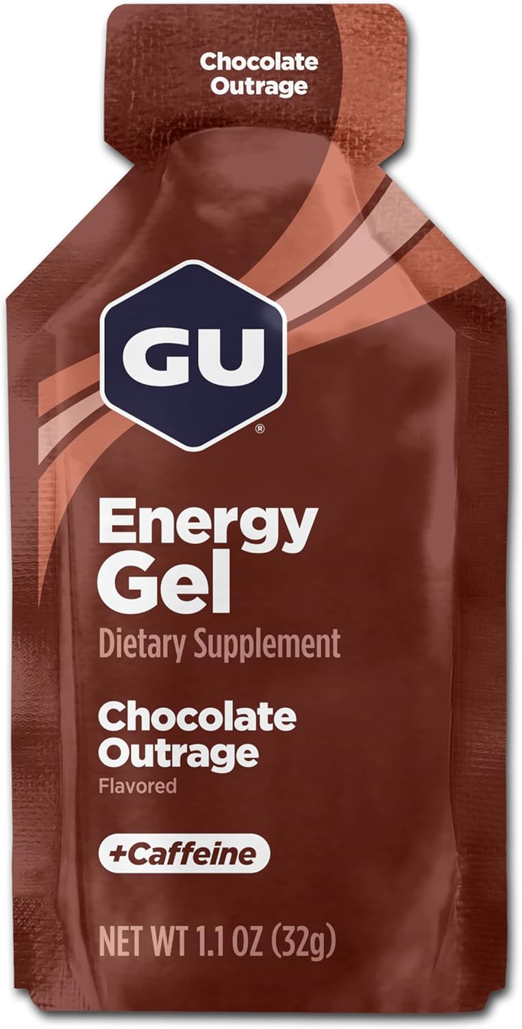 GU Energy Original Sports Nutrition Energy Gel, Chocolate Outrage, 24 Count Box