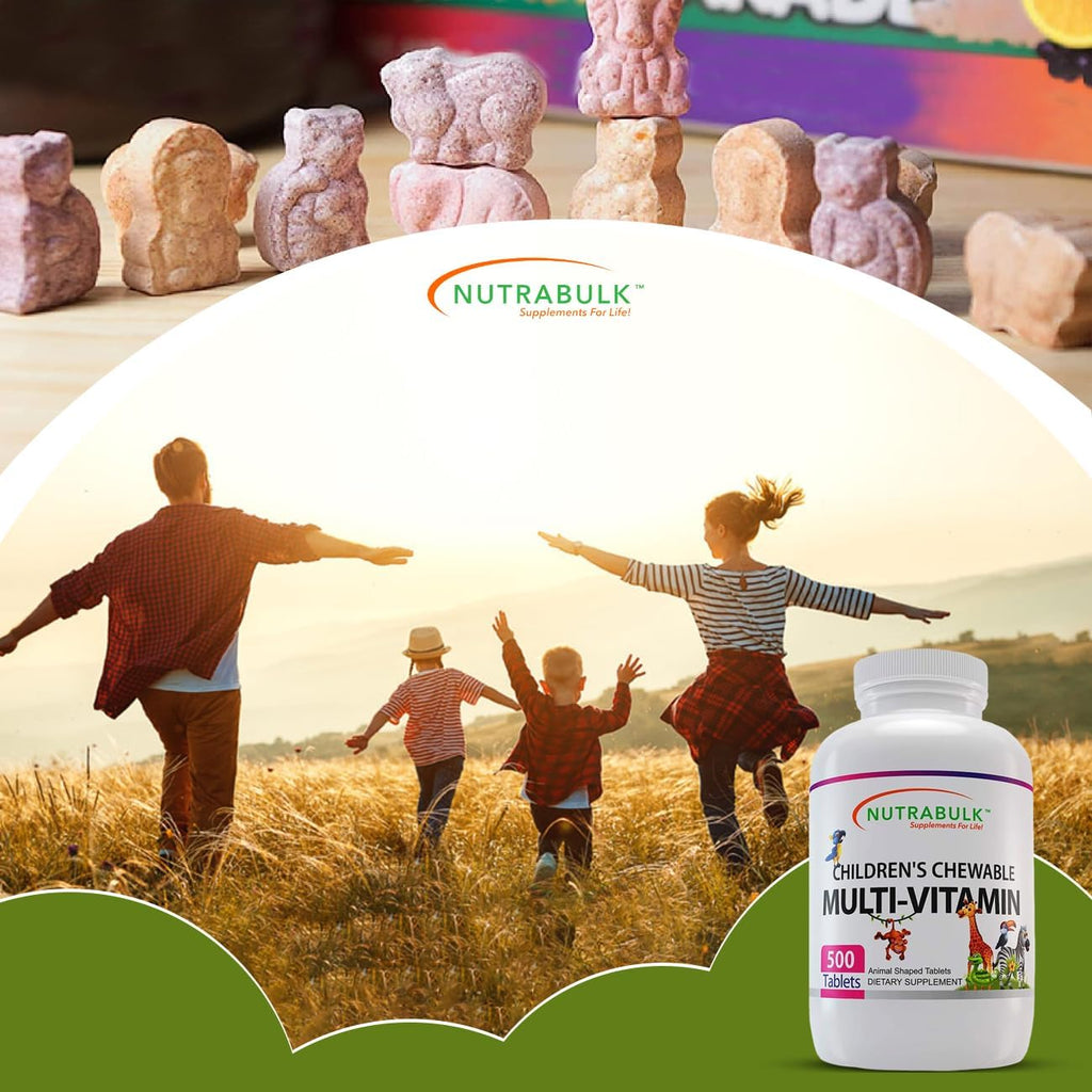 Children’s Chewable Multi-Vitamins - Promoting Kids' Overall Development - USA-Made, May Help to Support Immune, Bone, Brain & Overall Well Being- Vegan & Gluten Free - 500 Cherry Tablets