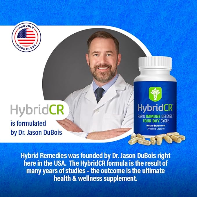 HybridCR Rapid Immunity Supplement | Zinc, Echinacea, Andrographis, Ginseng, Selenium, Gluten-Free & Non-GMO | 5-in-1 Immune Support Supplement | Pharmacist Formulated 2 Month Supply (60 Veggie Caps)