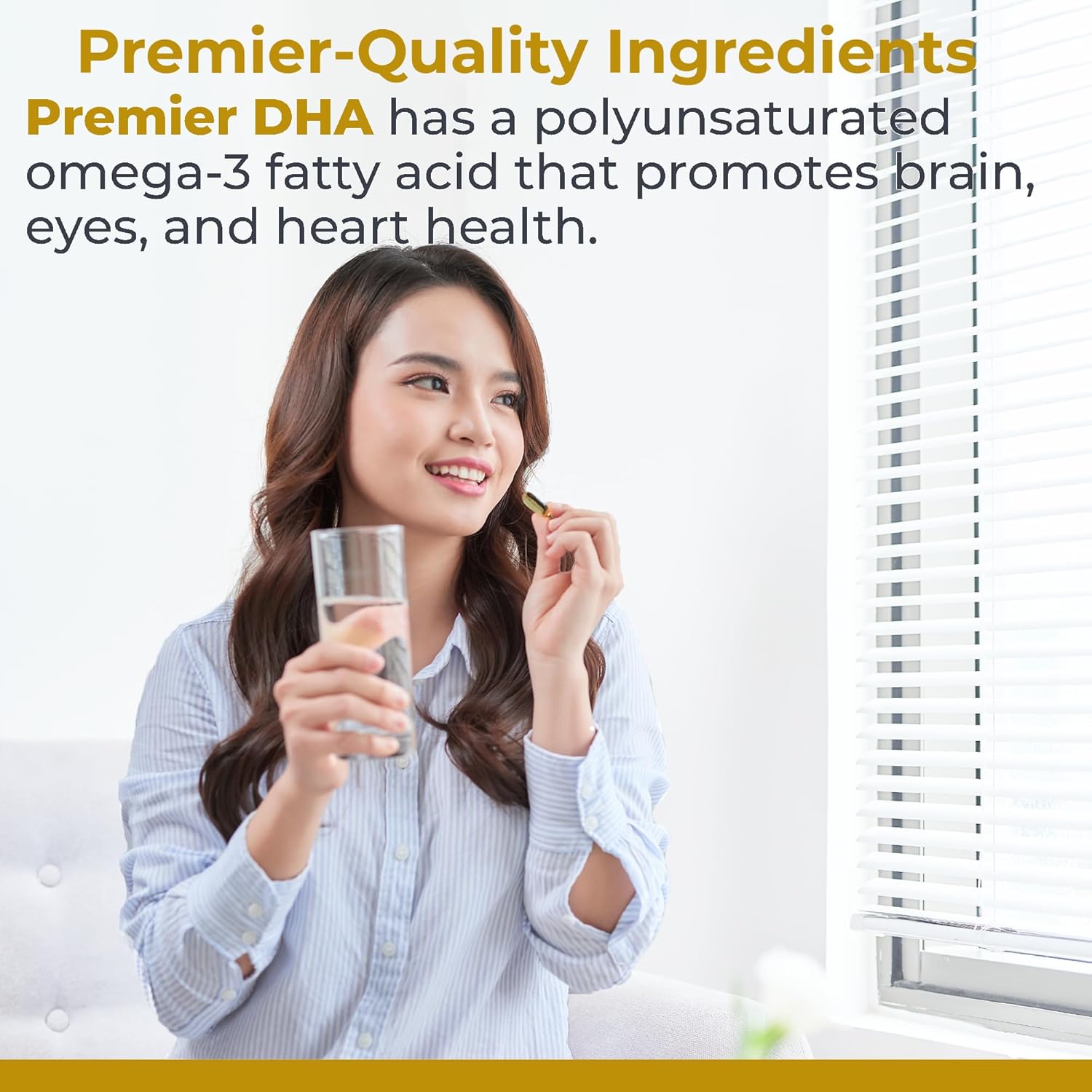 Premier Research Labs Premier DHA - Vegan DHA with Omega 3 Fatty Acids, Algae Based DHA for Women & Men, Natural DHA Supplement Suitable for Vegans- 60 Vegetarian Softgel Capsules