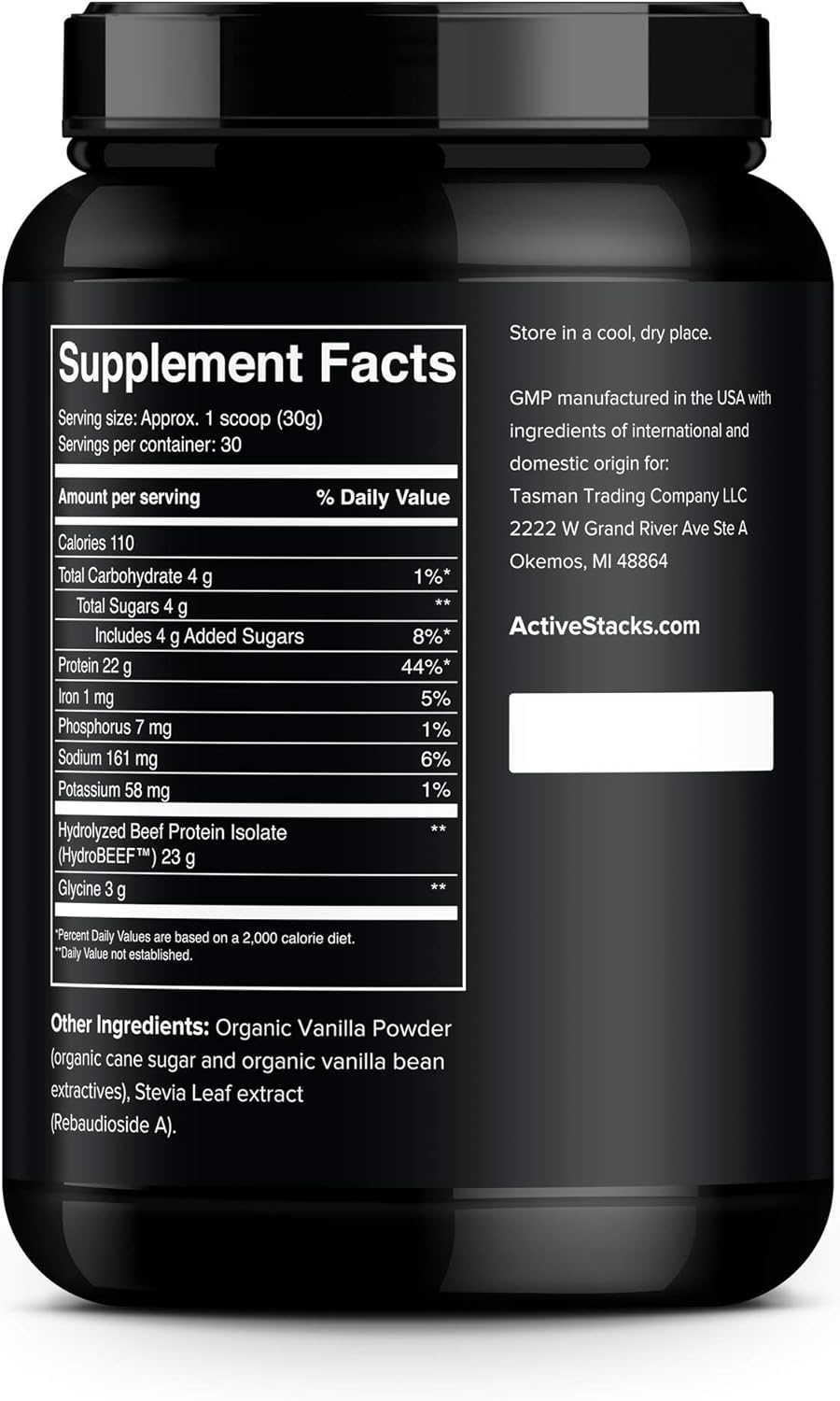 Beef Protein Powder, Vanilla - Dairy Free with Natural Collagen for Keto, Paleo, Bone Broth & Low Carb Diets, 2 Pound
